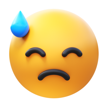 downcast face with sweat PNG, SVG