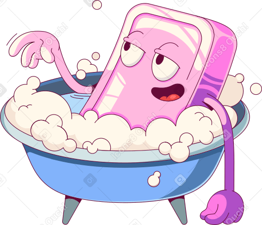 soap takes a bath Illustration in PNG, SVG