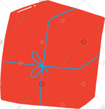 Red gift box PNG, SVG