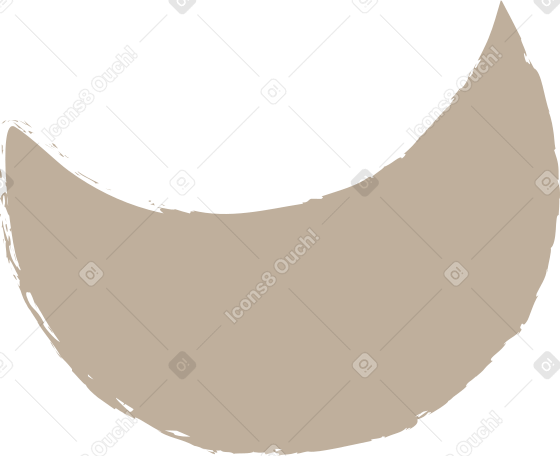 light grey crescent Illustration in PNG, SVG