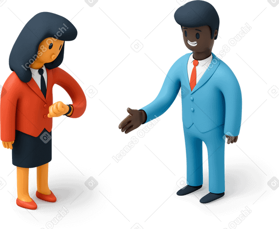 3D Awkward man holding out his hand for greeting PNG, SVG