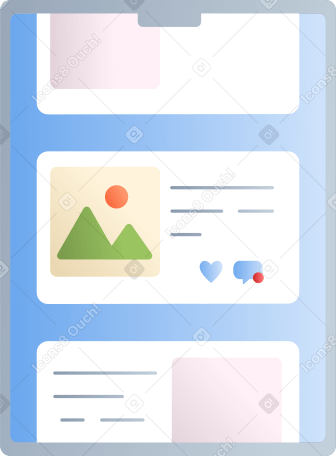 tablet with a blog Illustration in PNG, SVG