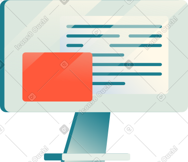 Monitor with document PNG, SVG