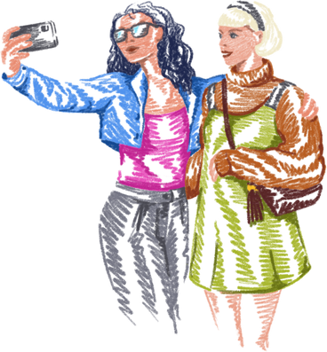 Femmes prenant des selfies PNG, SVG