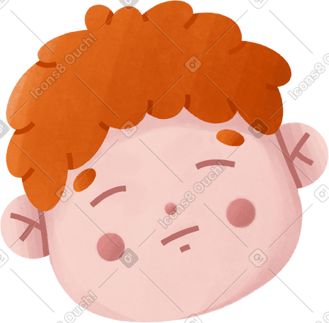 tired ginger boy who wants to sleep PNG, SVG