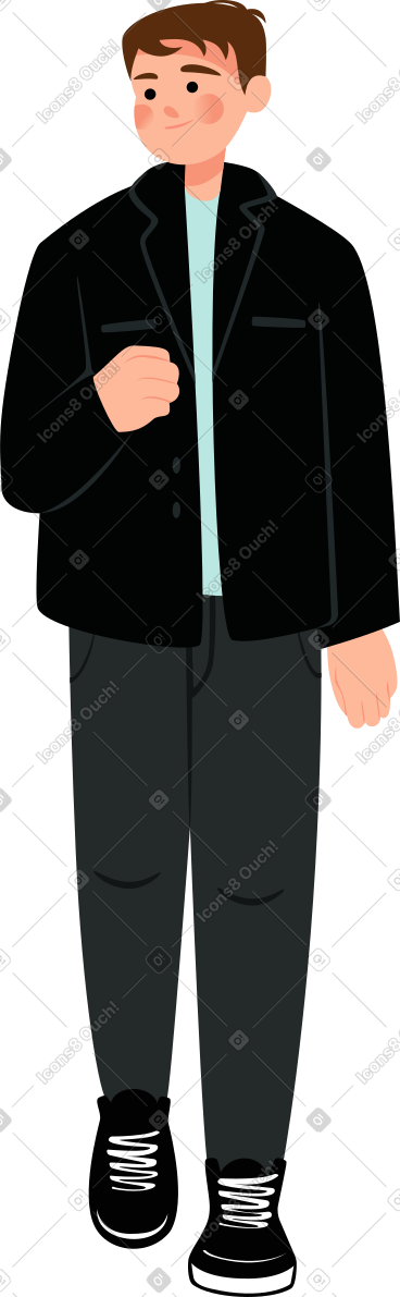 Man in black coat PNG, SVG