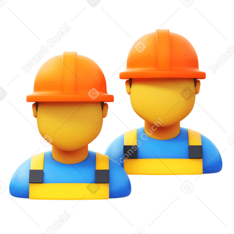 3D workers Illustration in PNG, SVG