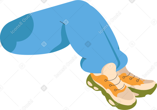 legs in blue pants and sneakers PNG, SVG