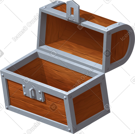 opened wooden chest PNG, SVG