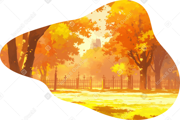 autumn park background PNG、SVG
