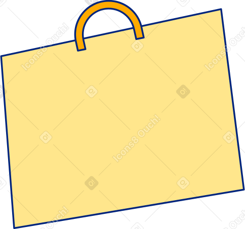shopping bag yellow Illustration in PNG, SVG