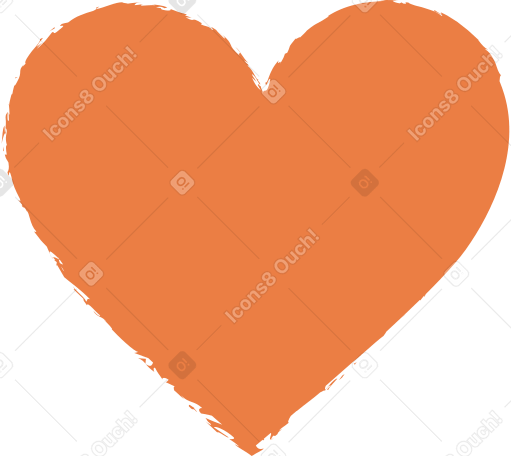 Оранжевое сердце в PNG, SVG