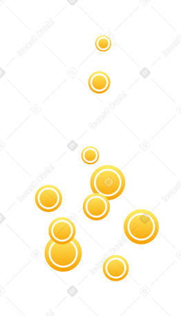 large transparent flask with coins Illustration in PNG, SVG