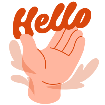 Lettering Hello with welcoming hand text PNG, SVG