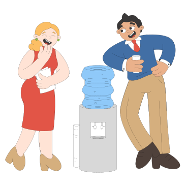 Coworkers talking at the water cooler PNG, SVG