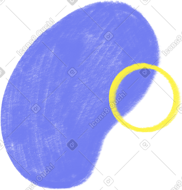 Blue oval with a yellow circle PNG, SVG