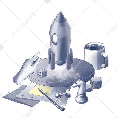 Business startup project launch with rocket symbol PNG, SVG