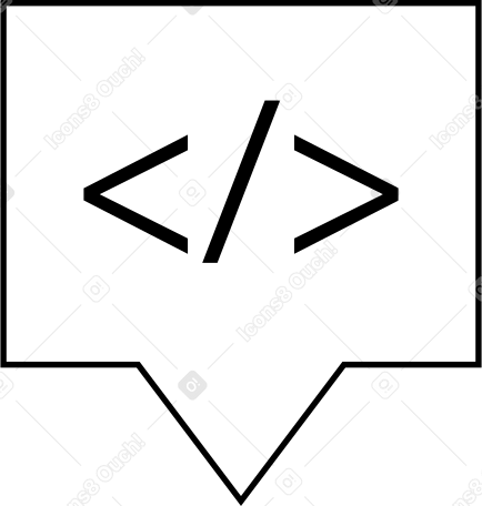 Bocadillo de diálogo con código PNG, SVG