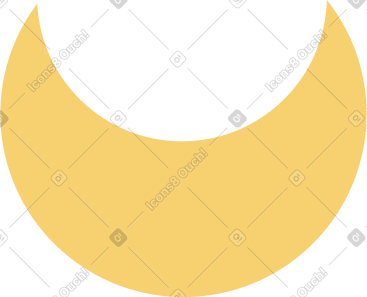 Yellow crescent PNG, SVG