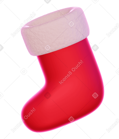 3D christmas stocking PNG, SVG