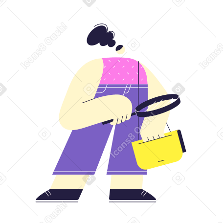 Woman searching something in the pocket PNG, SVG