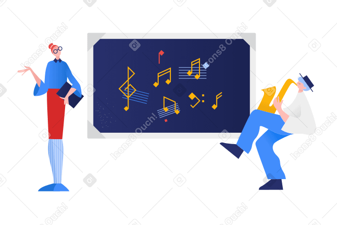 Music lesson Illustration in PNG, SVG