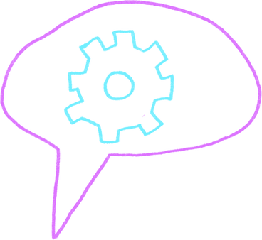 Speech bubble with gear PNG, SVG