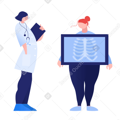 Lung x-ray Illustration in PNG, SVG