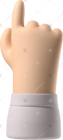 3D Back view of a pale skin hand pointing up PNG, SVG