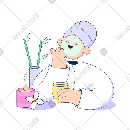 Spa 中喝茶的女人 PNG, SVG