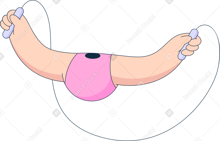 Corpo in maglietta rosa con corda per saltare PNG, SVG