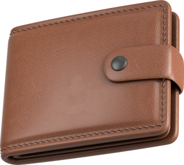 brown wallet turned left PNG, SVG