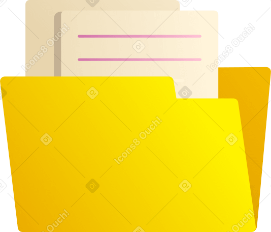 folder with papers Illustration in PNG, SVG