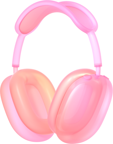 Cuffie in vetro rosa PNG, SVG