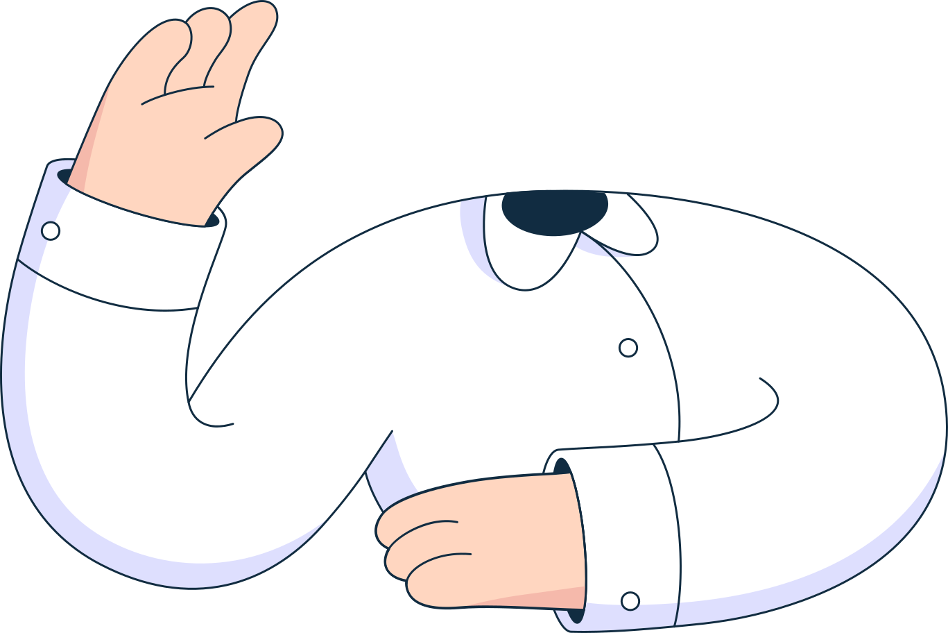 body in shirt waving hand Illustration in PNG, SVG