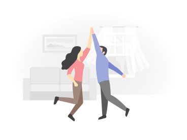 Man and woman giving each other a high five PNG, SVG