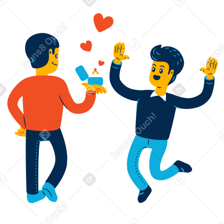 Marriage proposal Illustration in PNG, SVG