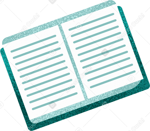 open book with a green cover PNG, SVG