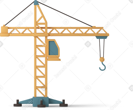 3D tower crane PNG, SVG