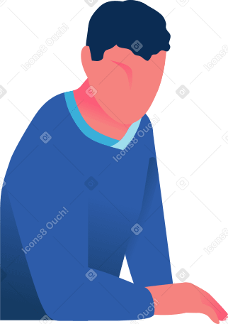 mann stützt sich auf seinen ellenbogen PNG, SVG