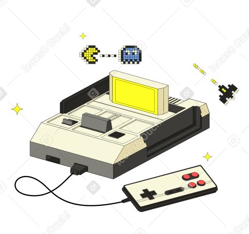 Retro Dendy video game console from the 90s PNG, SVG