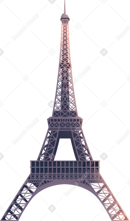 purple eiffel tower Illustration in PNG, SVG