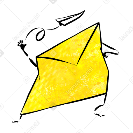 Envelope throwing paperplane and sending message PNG, SVG