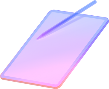 Gradient graphic tablet and stylus в PNG, SVG