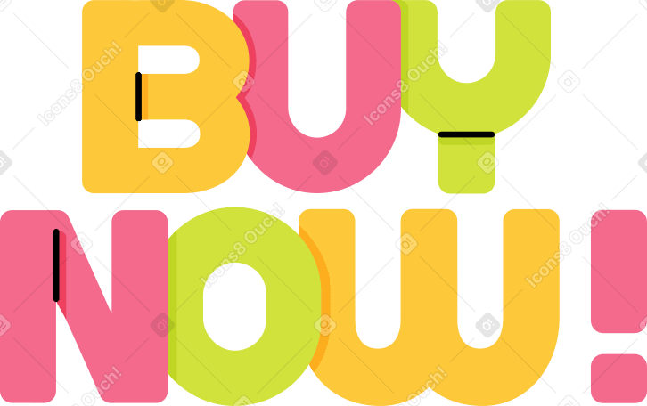 lettering buy now! Illustration in PNG, SVG
