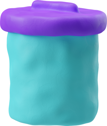 Three-quarter view of a blue bin PNG, SVG