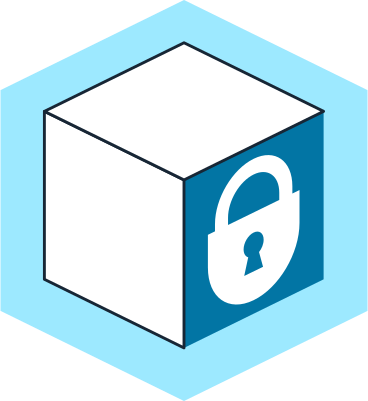 cube blue lock icon PNG, SVG