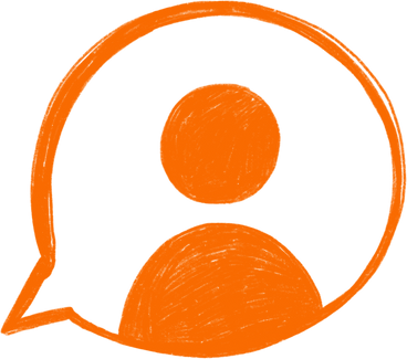 bubble with orange user PNG, SVG
