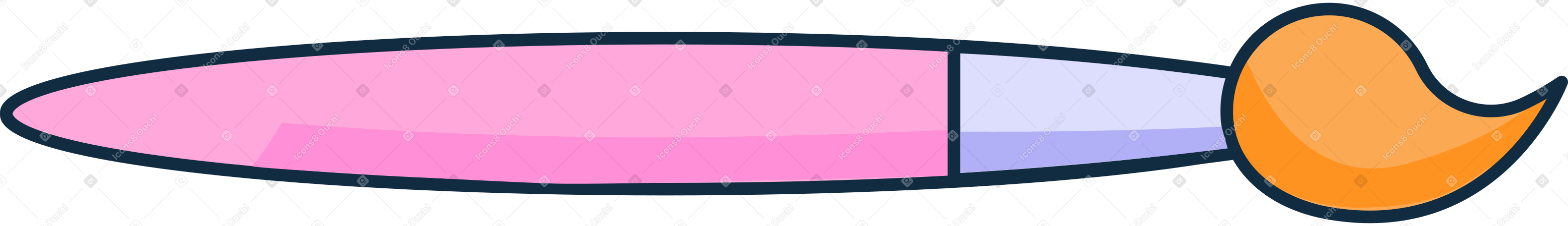 pink brush with a red tip Illustration in PNG, SVG