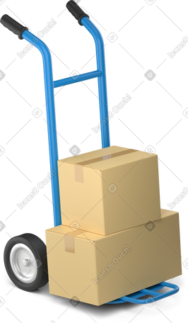 3D hand trolley PNG, SVG